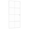 vidaXL Porte d'int&eacute;rieur Blanc 93x201,5 cm Tremp&eacute; verre aluminium fin