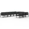 vidaXL Salon de jardin 10 pcs avec coussins Aluminium Anthracite