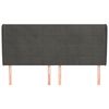 vidaXL T&ecirc;te de lit avec oreilles Gris fonc&eacute; 163x23x118/128 cm Velours