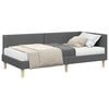 vidaXL Cadre de lit d'angle avec matelas Autre 2 pi&egrave;ces Gris tissu