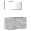 vidaXL Ensemble de meubles de salle de bain 2 pcs Gris b&eacute;ton Agglom&eacute;r&eacute;