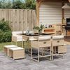 vidaXL Ensemble &agrave; manger de jardin et coussins 9 pcs beige Poly rotin