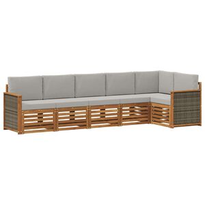 vidaXL Ensemble de canap&eacute;s d'ext&eacute;rieur 5 pc Naturel et gris clair