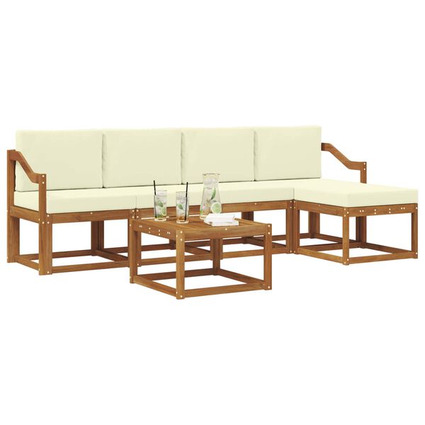 vidaXL Ensemble de canap&eacute;s d'ext&eacute;rieur 6 pcs Naturel et Cr&egrave;me
