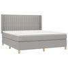 vidaXL Sommier &agrave; lattes de lit avec matelas Gris clair 180x200cm Tissu