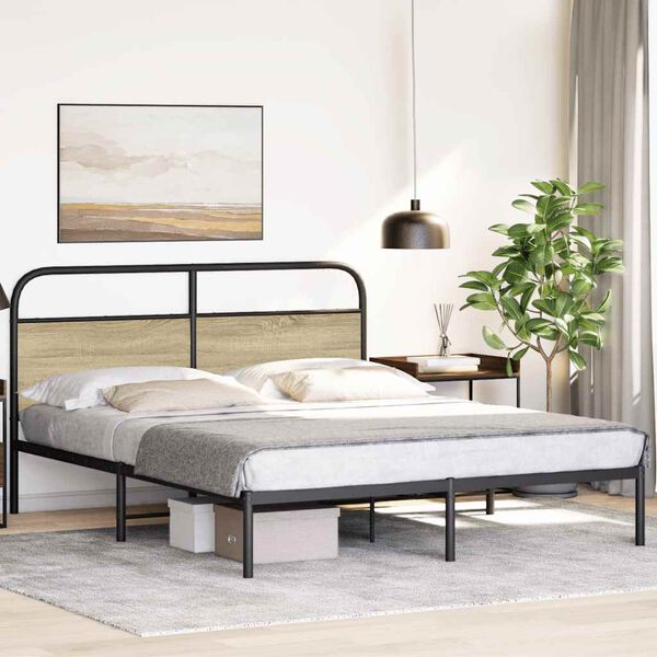vidaXL Cadre de lit sans matelas 160x200 cm ch&ecirc;ne sonoma