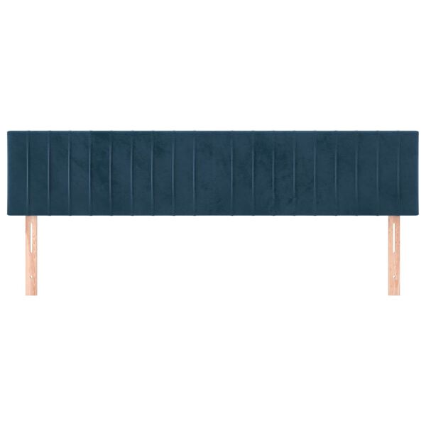 vidaXL T&ecirc;tes de lit 2 pcs Bleu fonc&eacute; 80x5x78/88 cm Velours