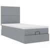 vidaXL Lit ottoman avec matelas et LED gris clair 90x200 cm tissu