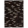 vidaXL Tapis Cuir v&eacute;ritable Patchwork 80 x 150 cm Rayures Noir/Blanc