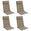 vidaXL Coussins de chaise &agrave; dossier haut lot de 4 taupe tissu oxford
