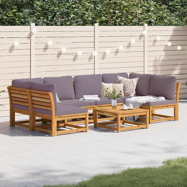vidaXL Salon de jardin avec coussins 7 pcs bois massif d'acacia