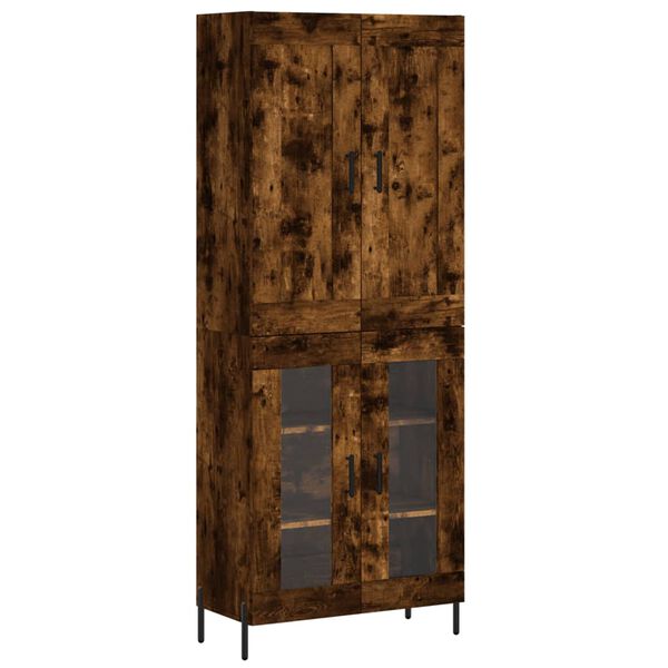 vidaXL Buffet haut Ch&ecirc;ne fum&eacute; 69,5x34x180 cm Bois d'ing&eacute;nierie