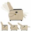 vidaXL Fauteuil inclinable de massage Cr&egrave;me Tissu