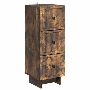 vidaXL Armoire &agrave; tiroirs Ch&ecirc;ne fum&eacute; 33 x 34,5 x 90 cm