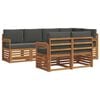vidaXL Ensemble de canap&eacute; d'angle 7 pcs Naturel et Anthracite