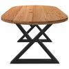 vidaXL Table &agrave; manger 220x100x74 cm bois de ch&ecirc;ne massif ovale