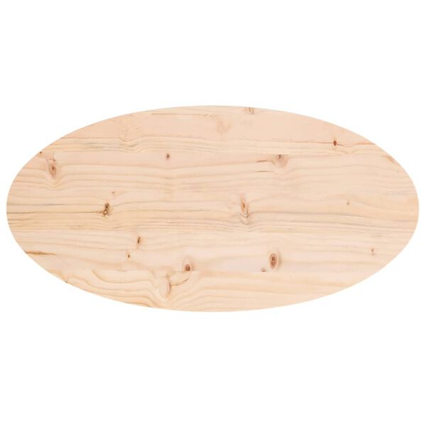 vidaXL Plateau de table 80x40x2,5 cm Bois massif Pin Ovale