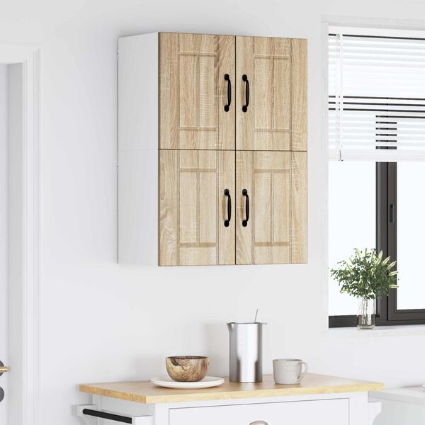 vidaXL Armoires murales de cuisine avec porte Lucca 2 pcs Ch&ecirc;ne Sonoma