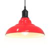 vidaXL Lampe suspendue r&eacute;glable hauteur E27 rouge brillant &Oslash;31cm m&eacute;tal