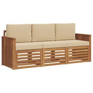vidaXL Ensembles de canap&eacute;s avec coussin 3 pcs Naturel et Beige