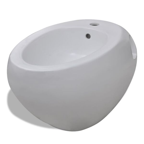 Bidet suspendu en c&eacute;ramique sanitaire blanc