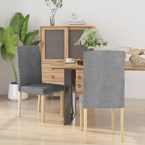 vidaXL Chaises &agrave; manger lot de 2 gris clair tissu