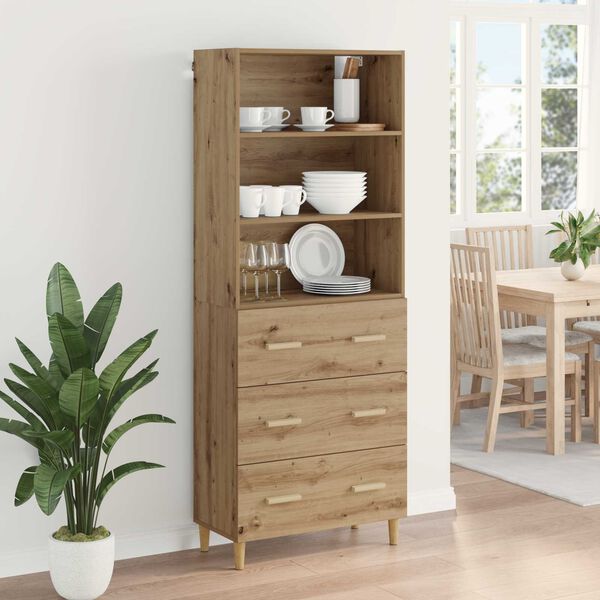 vidaXL Haut Armoire avec tiroir Ch&ecirc;ne artisanal 69,5 x 32,5 x 180 cm