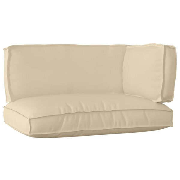 vidaXL Set de coussins de palette 3 pcs Beige Tissu Oxford