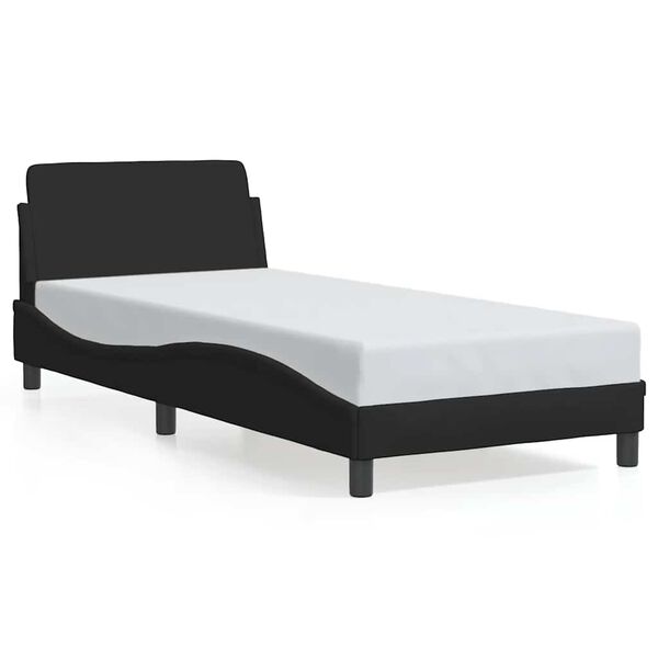 vidaXL Cadre de lit avec t&ecirc;te de lit Dover noir 80x200 cm tissu