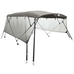 vidaXL Toit bimini &agrave; 4 arceaux parois en maille 243x(170-182)x137 cm
