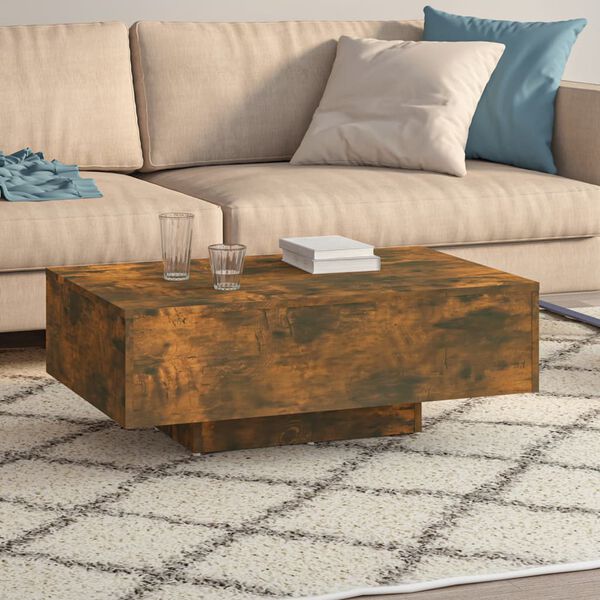 vidaXL Table basse Ch&ecirc;ne fum&eacute; 85x55x31 cm Bois d'ing&eacute;nierie