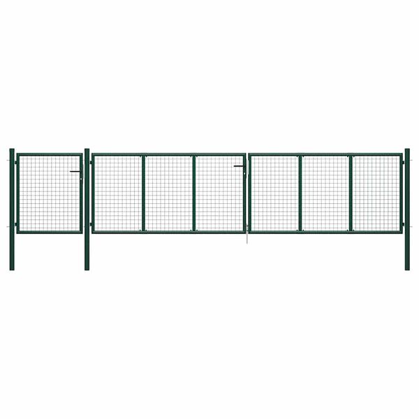 vidaXL Portail de jardin en acier vert 500 x 100 cm