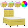 vidaXL Sommier &agrave; lattes de lit et matelas et LED Vert 120x200 cm Tissu