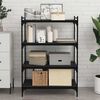 vidaXL &Eacute;tag&egrave;re &agrave; livres 4 pcs Noir 80 x 40 x 1,5 cm Bois d'ing&eacute;nierie
