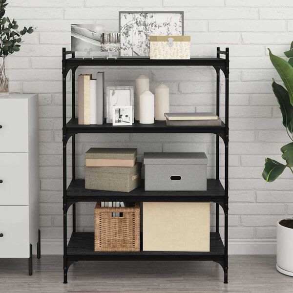 vidaXL &Eacute;tag&egrave;re &agrave; livres 4 pcs Noir 80 x 40 x 1,5 cm Bois d'ing&eacute;nierie