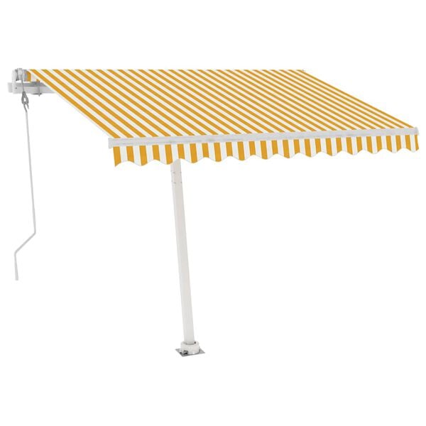 vidaXL Auvent automatique sur pied 350x250 cm Jaune/Blanc