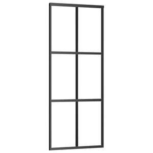 vidaXL Porte coulissante Verre ESG et aluminium 76x205 cm Noir