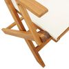 vidaXL Ensemble de bistro 3 pcs blanc cr&egrave;me tissu et bois massif