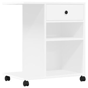 vidaXL Support d'imprimante avec roulettes blanc 60x40x68,5 cm