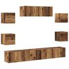 vidaXL Ensemble de meuble TV mural 7 pcs vieux bois bois d'ing&eacute;nierie