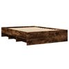 vidaXL Cadre de lit sans matelas ch&ecirc;ne fum&eacute; 140x200 cm bois ing&eacute;nierie