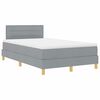 vidaXL Lit &agrave; ressorts avec matelas Gris clair 120 x 200 cm tissu
