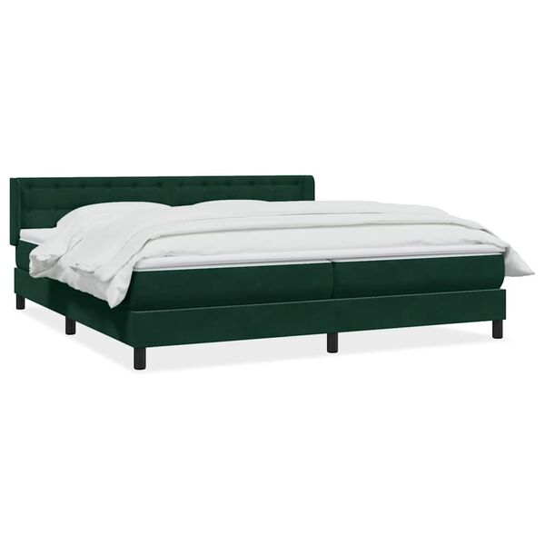 vidaXL Sommier &agrave; lattes de lit et matelas vert fonc&eacute; 180x220cm velours