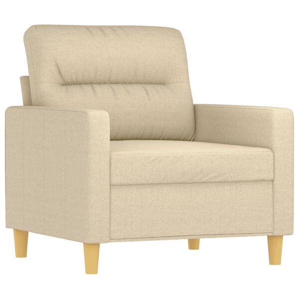 vidaXL Fauteuil avec repose-pied Crème 60 cm Tissu