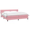 vidaXL Sommier &agrave; lattes de lit avec matelas rose 180x210 cm velours