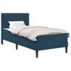 vidaXL Cadre de lit avec matelas Bleu 90 x 200 cm Velours