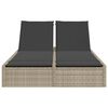 vidaXL Chaise longue double avec coussins gris clair résine tressée