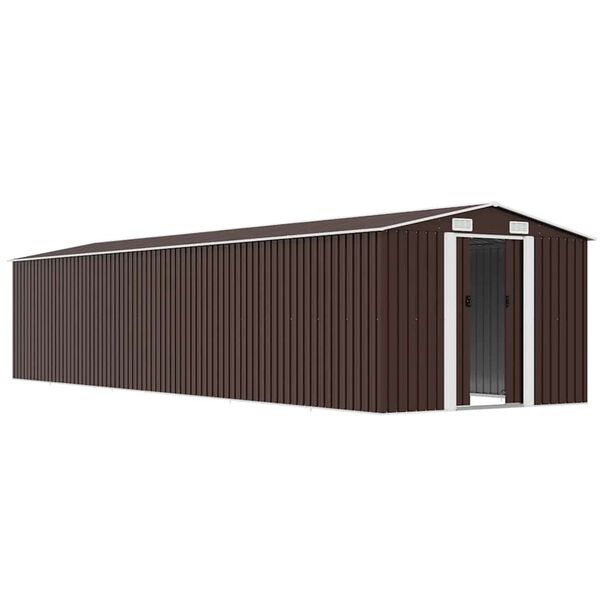 vidaXL Abri de jardin Marron 257x990x181 cm Acier galvanis&eacute;