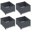 vidaXL Bordure de Pelouse 4 pcs 60 x 60 x 35 cm Acier Anthracite