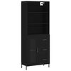 vidaXL Buffet haut Noir 69,5x34x180 cm Bois d'ing&eacute;nierie